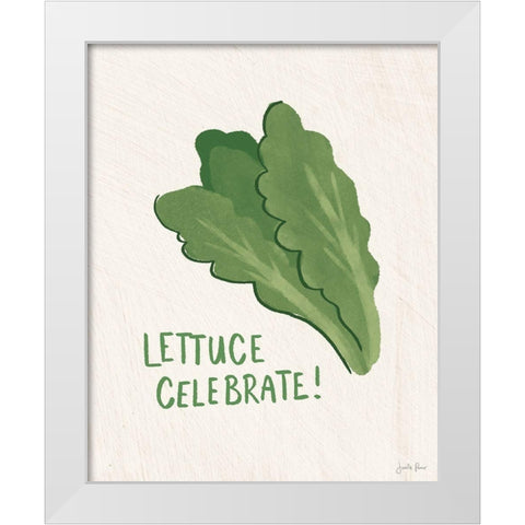 Veggie Fun V White Modern Wood Framed Art Print by Penner, Janelle