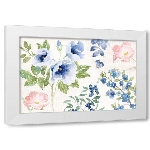 Indigo Petals I White Modern Wood Framed Art Print by Grove, Beth