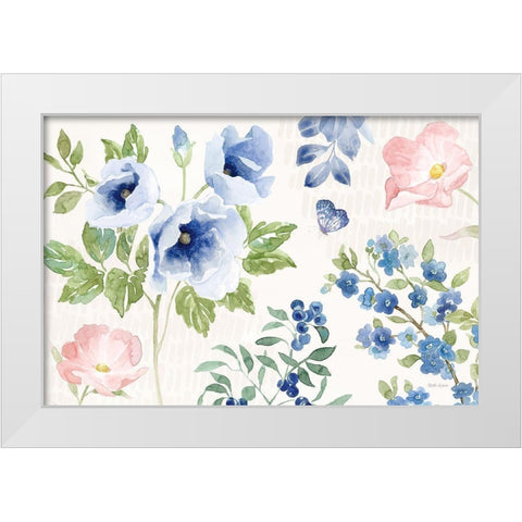 Indigo Petals I White Modern Wood Framed Art Print by Grove, Beth