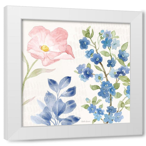 Indigo Petals II White Modern Wood Framed Art Print by Grove, Beth