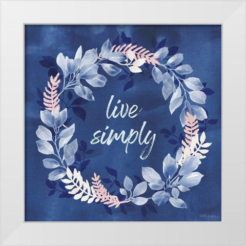 Indigo Petals IV White Modern Wood Framed Art Print by Grove, Beth