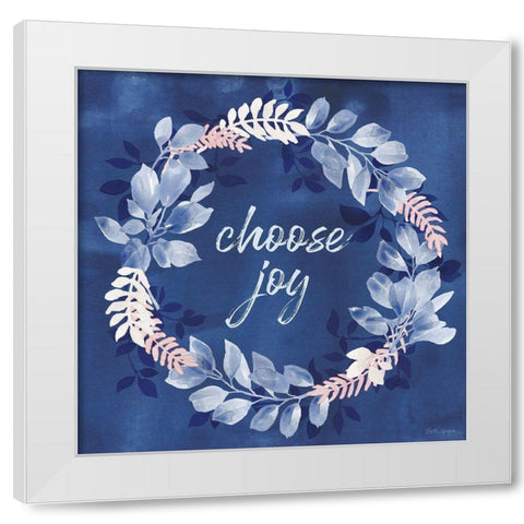 Indigo Petals V White Modern Wood Framed Art Print by Grove, Beth