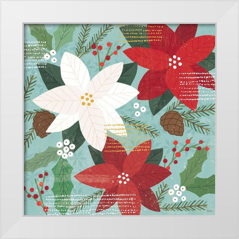 Mod Holiday II White Modern Wood Framed Art Print by Charron, Veronique