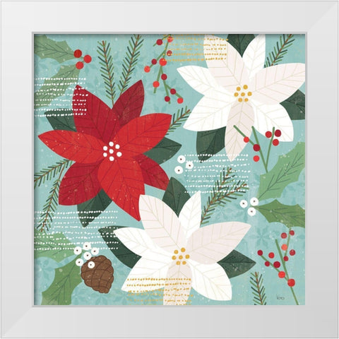 Mod Holiday III White Modern Wood Framed Art Print by Charron, Veronique