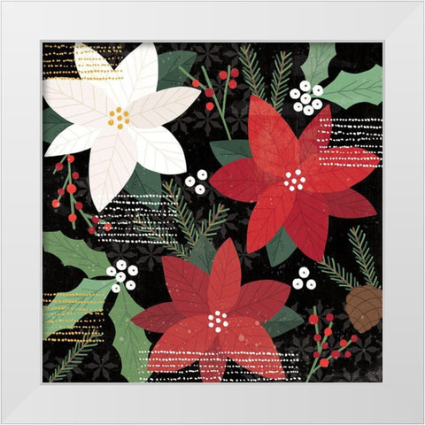 Mod Holiday IV White Modern Wood Framed Art Print by Charron, Veronique