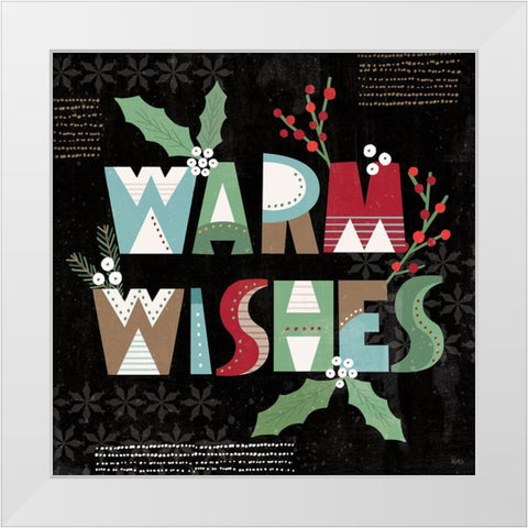 Mod Holiday VI Dark White Modern Wood Framed Art Print by Charron, Veronique