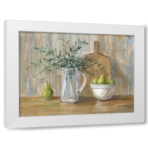 Autumn Kitchen White Modern Wood Framed Art Print by Nai, Danhui