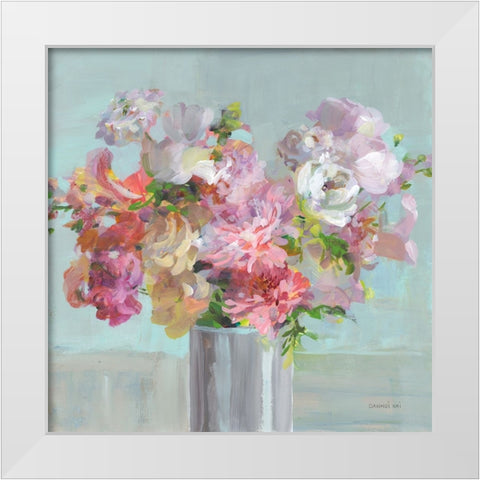 Spring Beauties White Modern Wood Framed Art Print by Nai, Danhui