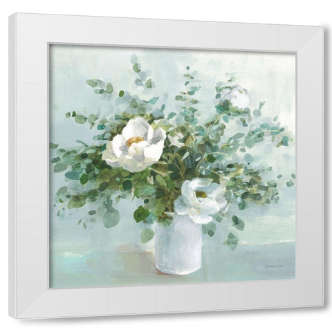 Bouquet Charm Crop White Modern Wood Framed Art Print by Nai, Danhui