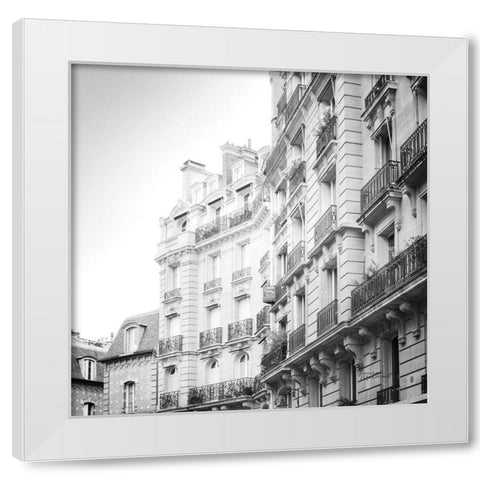 Paris Moments III BW White Modern Wood Framed Art Print by Marshall, Laura