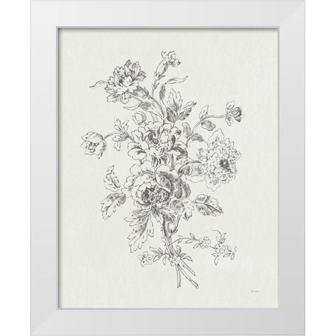 Toile Roses VIII White Modern Wood Framed Art Print by Schlabach, Sue