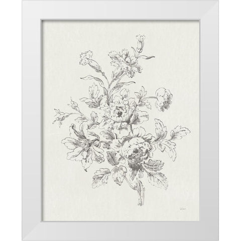 Toile Roses IX Neutral White Modern Wood Framed Art Print by Schlabach, Sue