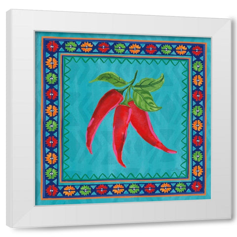 Mucho Caliente I White Modern Wood Framed Art Print by Zaman, Farida
