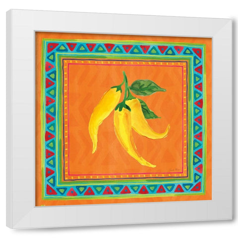 Mucho Caliente II White Modern Wood Framed Art Print by Zaman, Farida