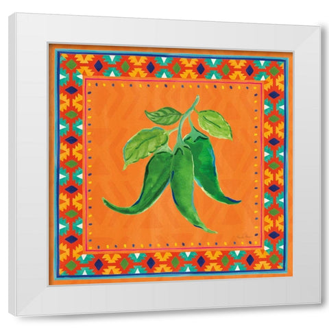 Mucho Caliente IV White Modern Wood Framed Art Print by Zaman, Farida