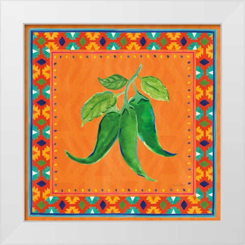 Mucho Caliente IV White Modern Wood Framed Art Print by Zaman, Farida