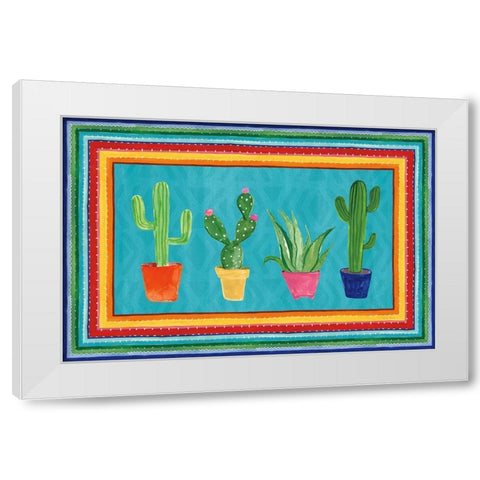 Mucho Caliente V White Modern Wood Framed Art Print by Zaman, Farida