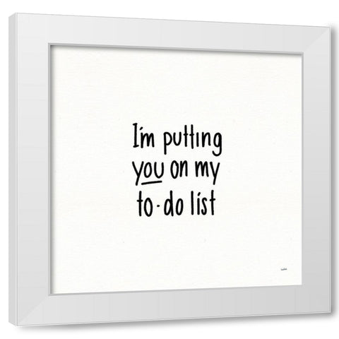Pickup Lines V White Modern Wood Framed Art Print by York, Leah