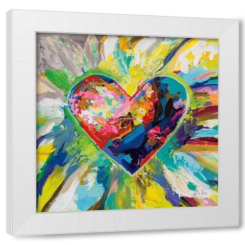 Blooming Love Too White Modern Wood Framed Art Print by Vertentes, Jeanette