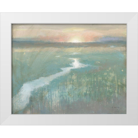 Evening Stream White Modern Wood Framed Art Print by Wiens, James