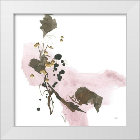 Gold Dots IV Pink White Modern Wood Framed Art Print by Paschke, Chris