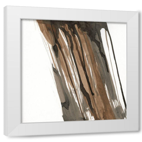 Walnut Falls I White Modern Wood Framed Art Print by Paschke, Chris