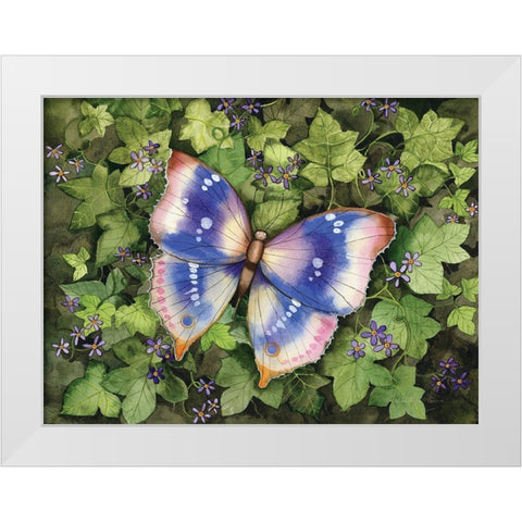 Garden Butterfly White Modern Wood Framed Art Print by McKenna, Kathleen Parr