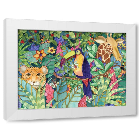 Jungle White Modern Wood Framed Art Print by McKenna, Kathleen Parr