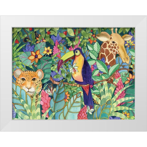 Jungle White Modern Wood Framed Art Print by McKenna, Kathleen Parr