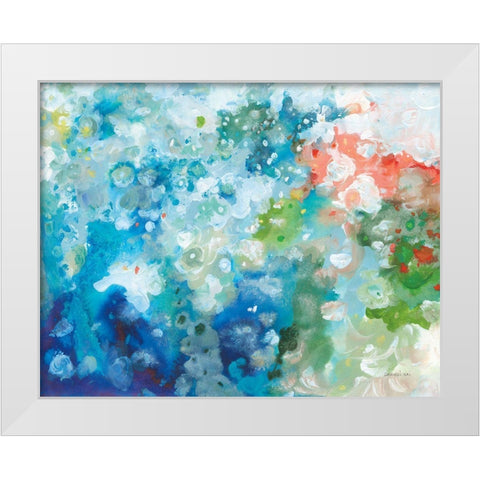 Tidepool Sparkle White Modern Wood Framed Art Print by Nai, Danhui