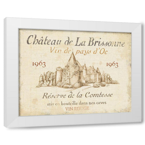 French Wine Label I Cream White Modern Wood Framed Art Print by Brissonnet, Daphne