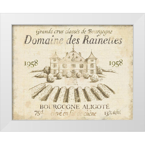 French Wine Label III Cream White Modern Wood Framed Art Print by Brissonnet, Daphne