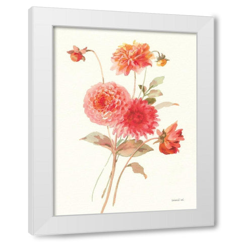 Summer Dahlias I White Modern Wood Framed Art Print by Nai, Danhui