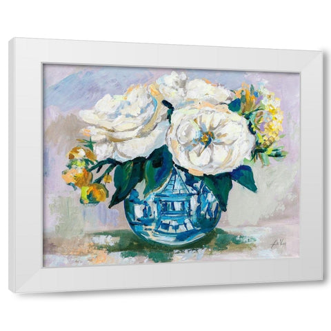 Elegance White Modern Wood Framed Art Print by Vertentes, Jeanette