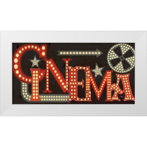 Movie Lights I v2 White Modern Wood Framed Art Print by Pela Studio