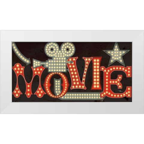 Movie Lights II v2 White Modern Wood Framed Art Print by Pela Studio