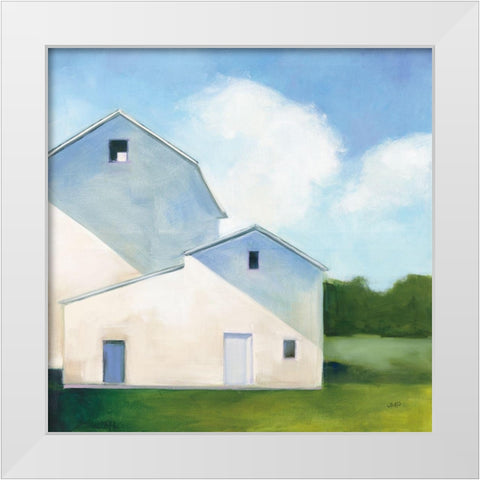 Barn Shadows White Modern Wood Framed Art Print by Purinton, Julia