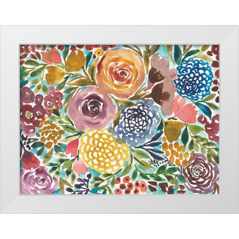 Spray of Flowers White Modern Wood Framed Art Print by Warrick, Cheryl