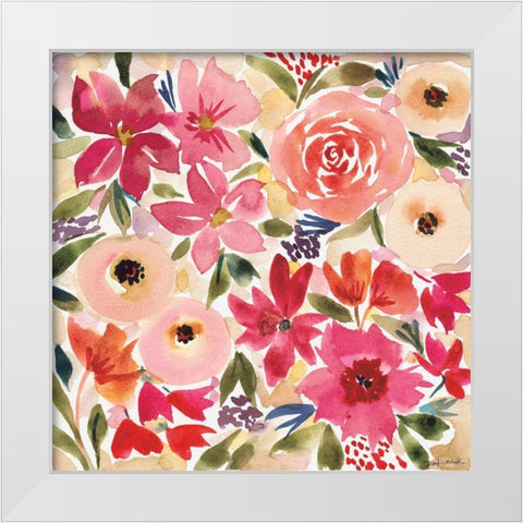 Cottage Garden White Modern Wood Framed Art Print by Warrick, Cheryl