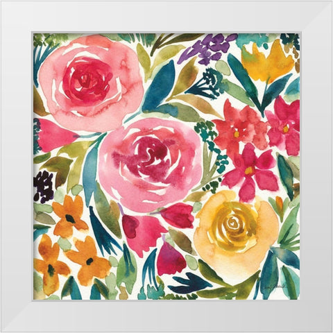 Summer Petals I White Modern Wood Framed Art Print by Warrick, Cheryl