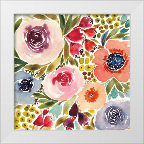Summer Petals IV White Modern Wood Framed Art Print by Warrick, Cheryl