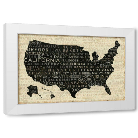 USA V White Modern Wood Framed Art Print by Pela Studio