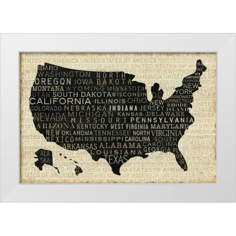 USA V White Modern Wood Framed Art Print by Pela Studio