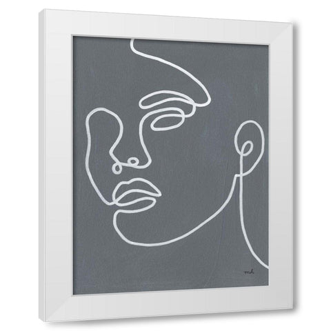 About Face II White Modern Wood Framed Art Print by Hershey, Moira