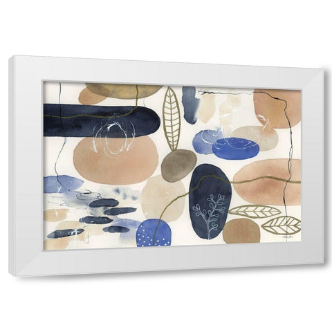 Leaves and Stones I White Modern Wood Framed Art Print by Horn, Laura