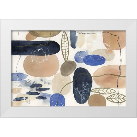 Leaves and Stones I White Modern Wood Framed Art Print by Horn, Laura