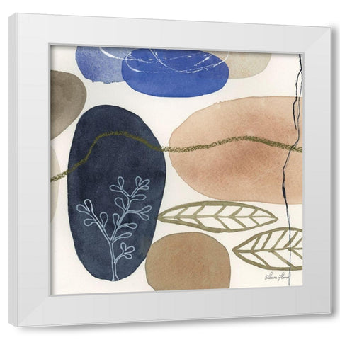 Leaves and Stones II White Modern Wood Framed Art Print by Horn, Laura