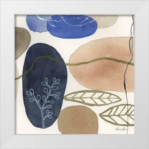 Leaves and Stones II White Modern Wood Framed Art Print by Horn, Laura