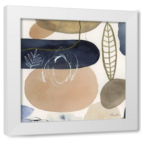 Leaves and Stones III White Modern Wood Framed Art Print by Horn, Laura