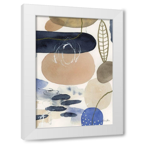 Leaves and Stones IV White Modern Wood Framed Art Print by Horn, Laura